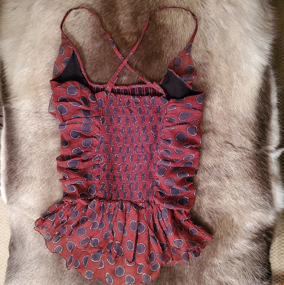 Étoile Isabel Marant Bowen Silk Burgundy Top - Picture 6 of 9